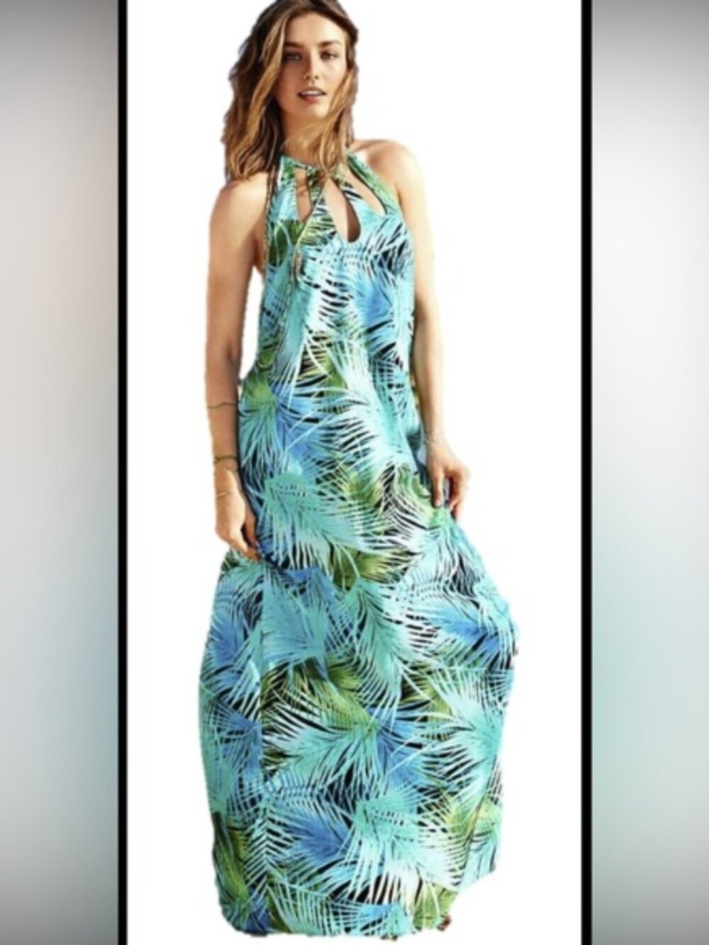 VICTORIA’S SECRET | NWT Swimsuit Cover Up Dress Palm Leaf Teal Small S
